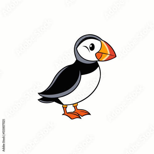 vector illustration of a puffin