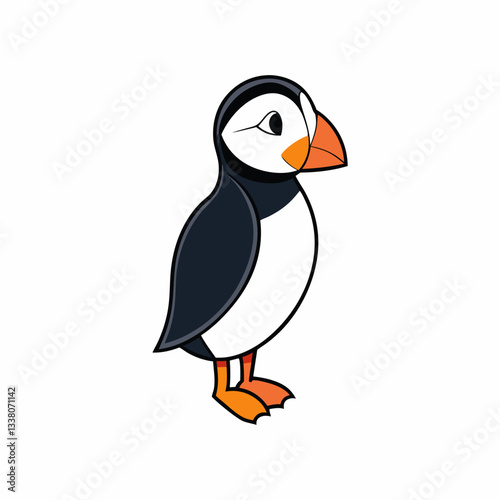 vector illustration of a puffin