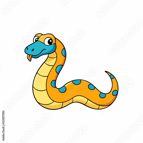 vector illustration of a cartoon python