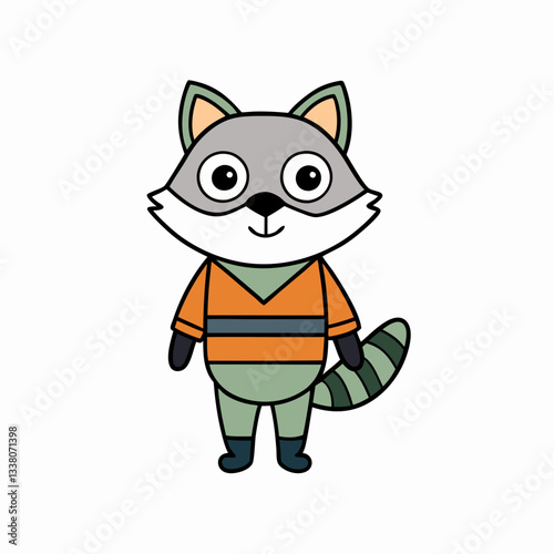 vector illustration of a raccoon