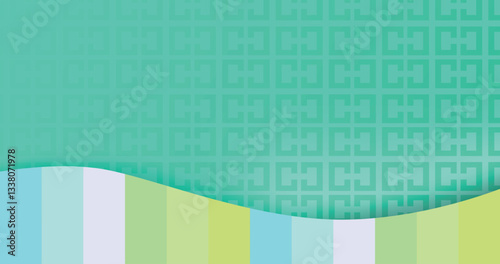 Abstract Geometric Background with Gradient Colors and Wavy Patterns