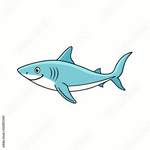 shark cartoon isolated on white