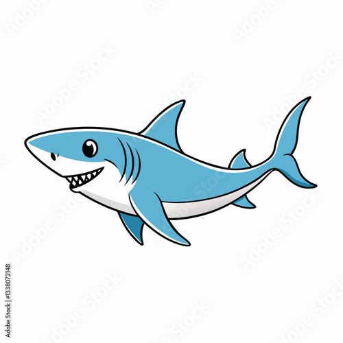 shark cartoon isolated on white