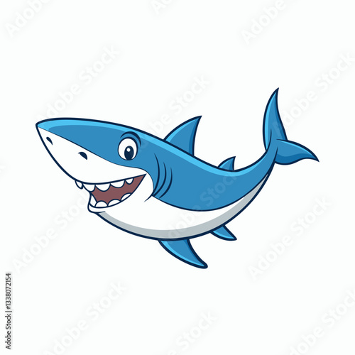 shark cartoon isolated on white