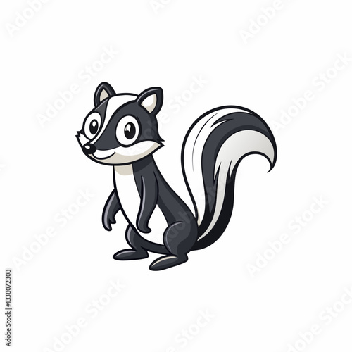 vector illustration of a cartoon skunk