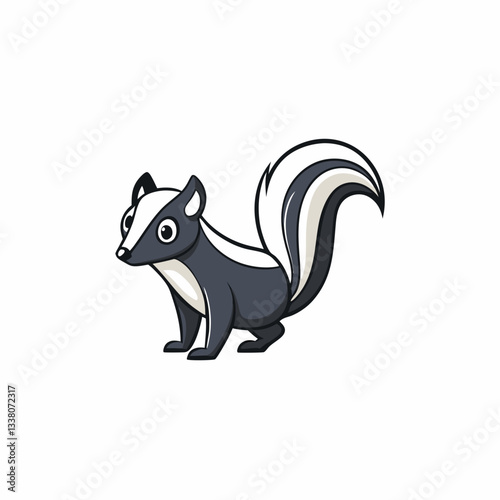 vector illustration of a cartoon skunk