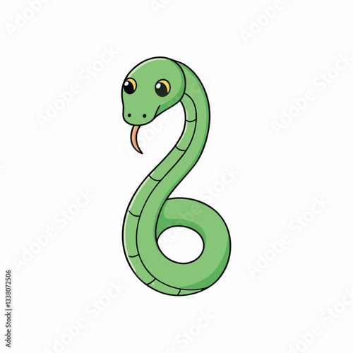 green snake vector illustration