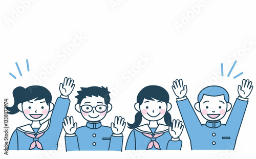 学生のイラストセット