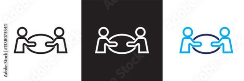 Project management icons set, such as collaboration,   Design for app, UI, web. Vector illustration. isolated on white and black background. EPS 10