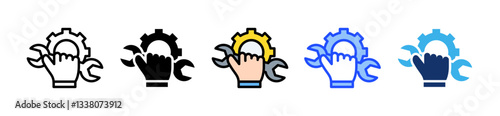 Repairing Icon Set With Multiple Style Collection