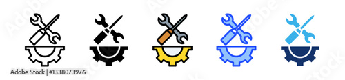 Maintenance Icon Set With Multiple Style Collection