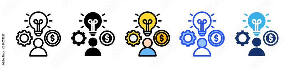 Entrepreneur Icon Set With Multiple Style Collection Entrepreneur Icon Set With Multiple Style Collection