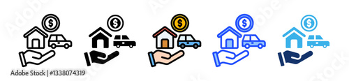 Asset Icon Set With Multiple Style Collection