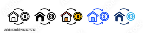 Asset Liquidation Icon Set With Multiple Style Collection
