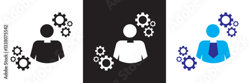 Project management icons set, such as collaboration,   Design for app, UI, web. Vector illustration. isolated on white and black background. EPS 10