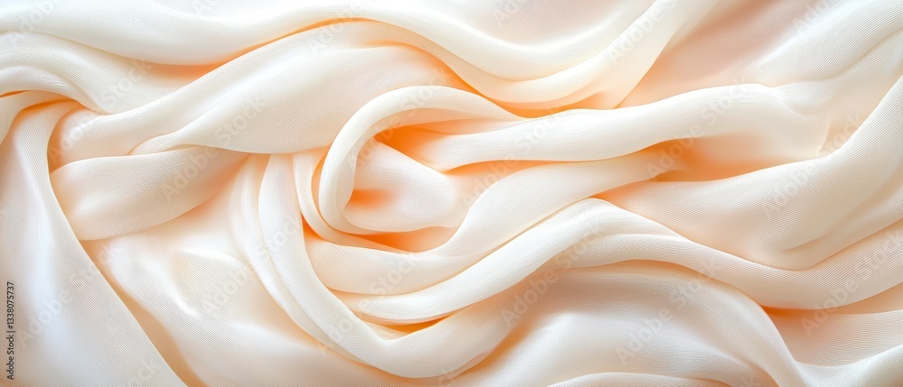 Obraz premium Elegant Draped Peach Silk Fabric Texture