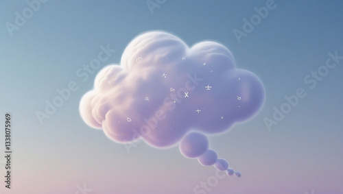 Thought Bubble Cloud in the Sky Symbolizing Vanishing Ideas and Fleeting Inspiration