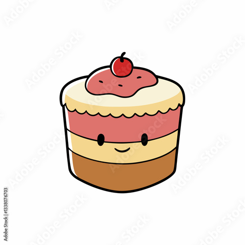 mousse cake isolated on white