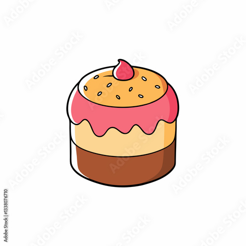 mousse cake isolated on white