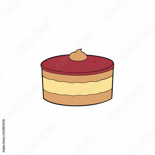 mousse cake isolated on white