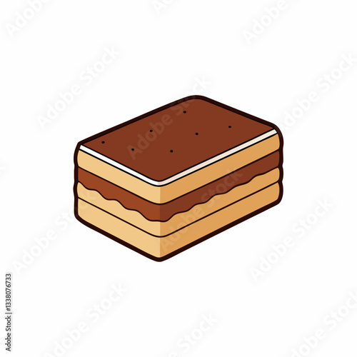 opera cake isolated on white
