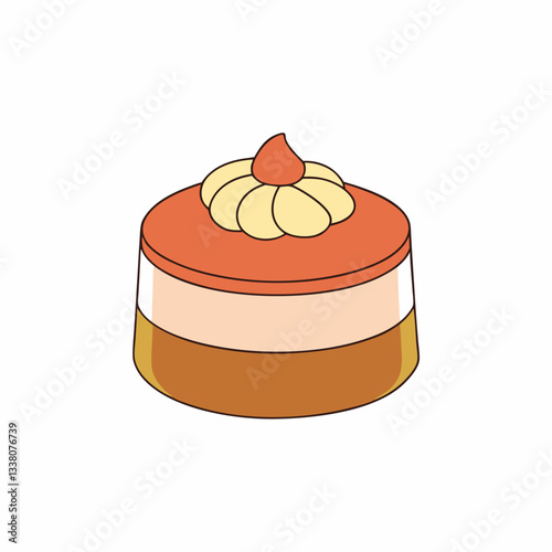 mousse cake isolated on white