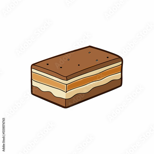opera cake isolated on white