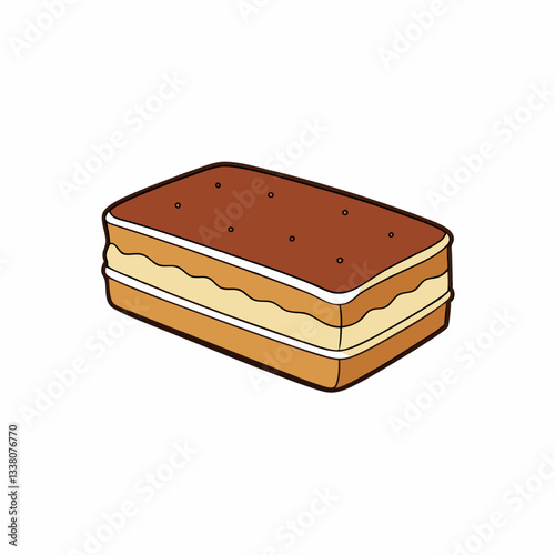 opera cake isolated on white