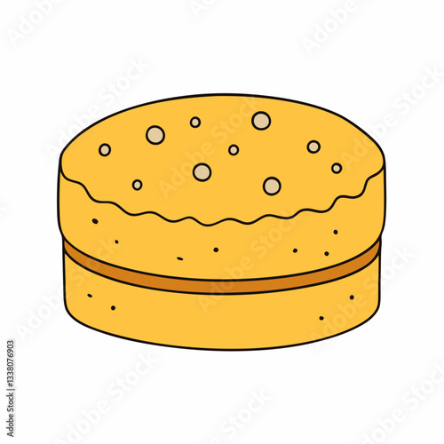 sponge cake isolated on white
