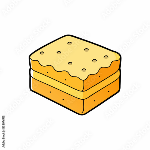 sponge cake isolated on white