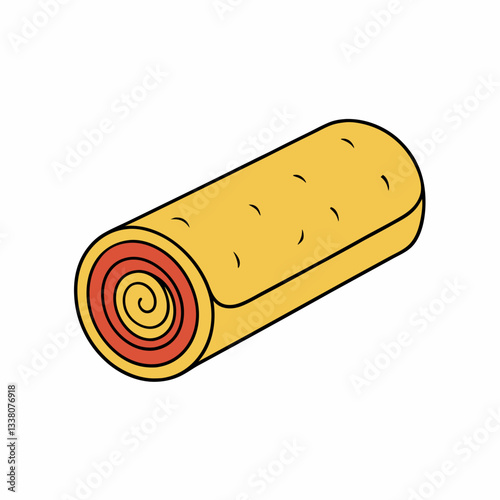 swiss roll roulade cake on white