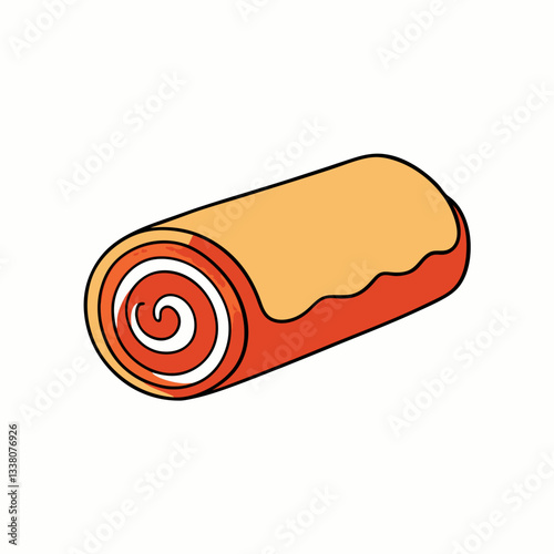 swiss roll roulade cake on white