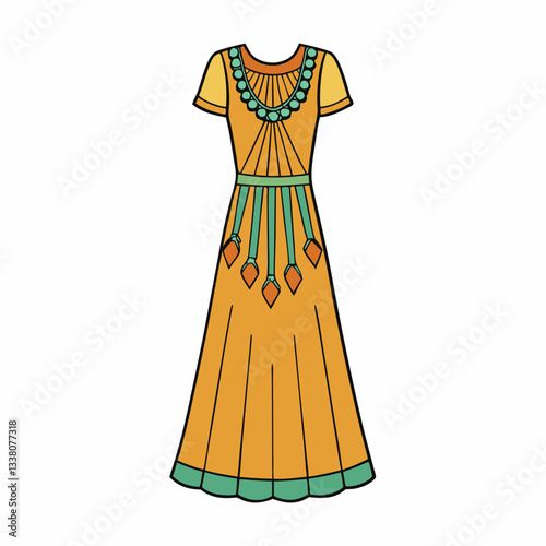 boho dress vector illustration