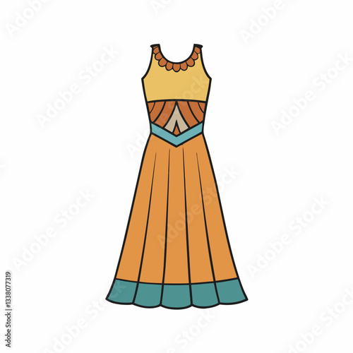 boho dress vector illustration