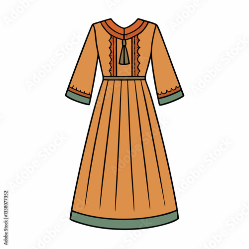 boho dress vector illustration