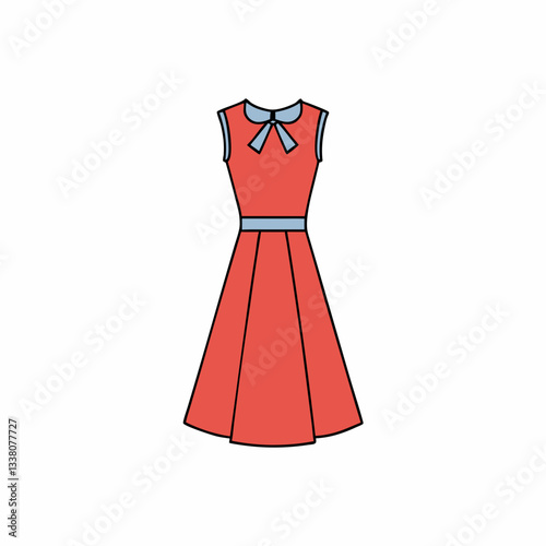 vector illustration of a fit and flare dress