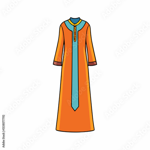 vector illustration of a kaftan dress