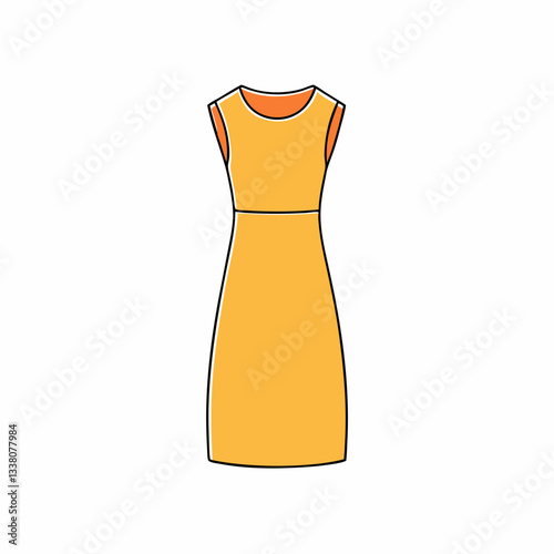 vector illustration of a midi dress