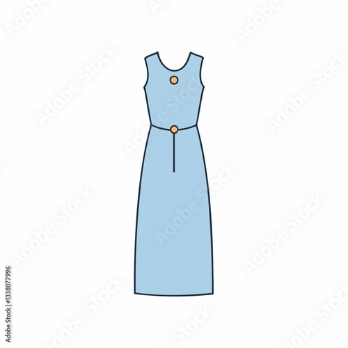 vector illustration of a midi dress