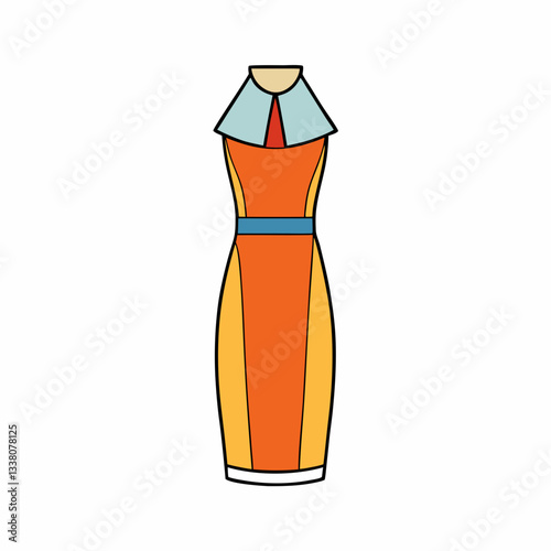 pencil dress isolated on white