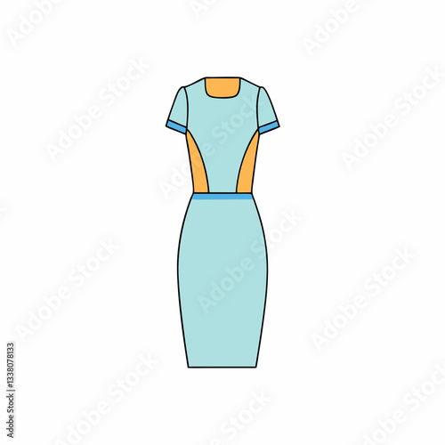 pencil dress isolated on white