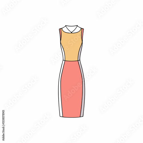 pencil dress isolated on white