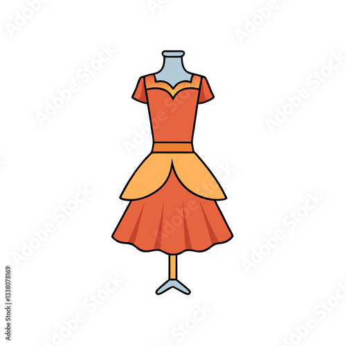 vector illustration of peplum dress