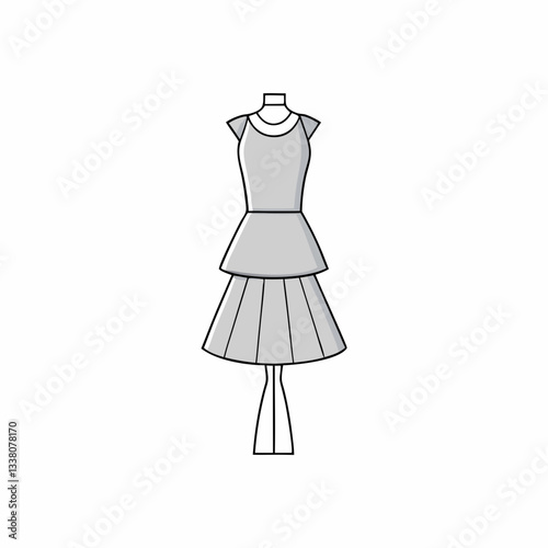 vector illustration of peplum dress