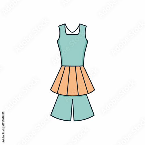 vector illustration of peplum dress