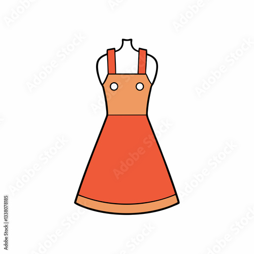 vector illustration of a pinafore dress