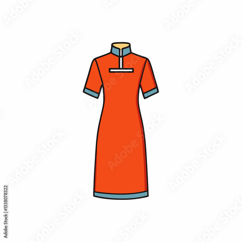 vector illustration of a qipao cheongsam dress
