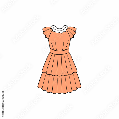 ruffle dress isolated on white