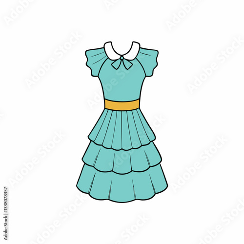 ruffle dress isolated on white