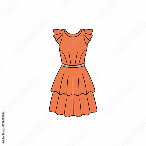 ruffle dress isolated on white